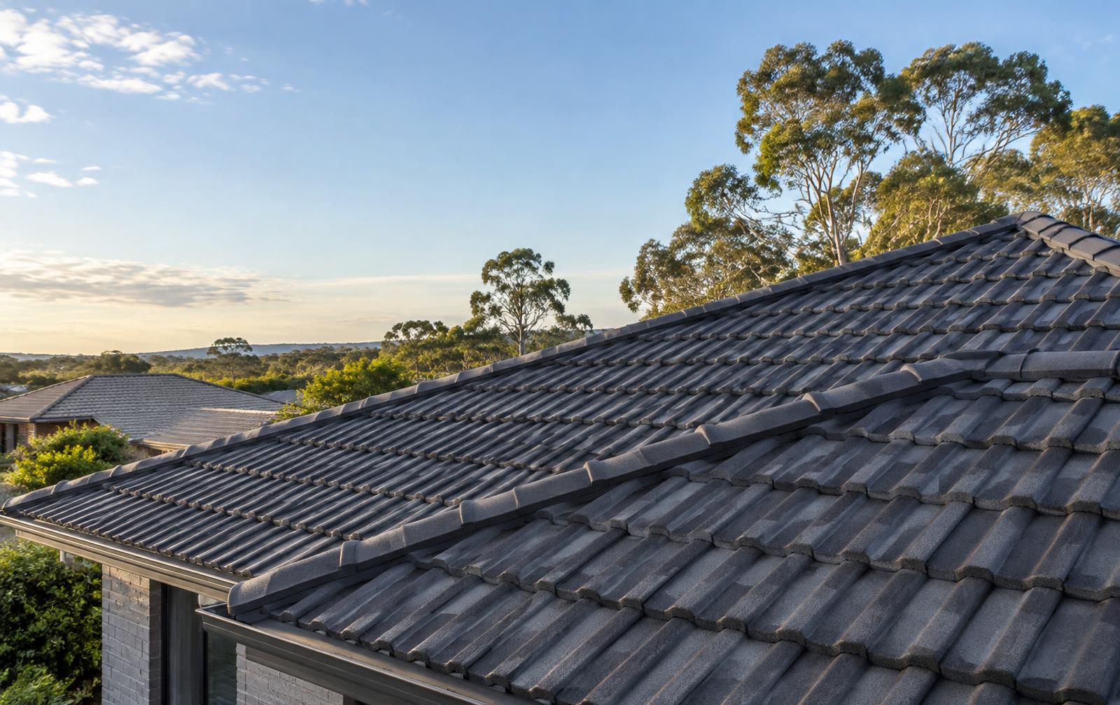 Restored tiled roof on an Australian home